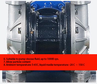 Stainless Steel Electric Diaphragm Pump 3 Inch Double Diaphragm PTFE