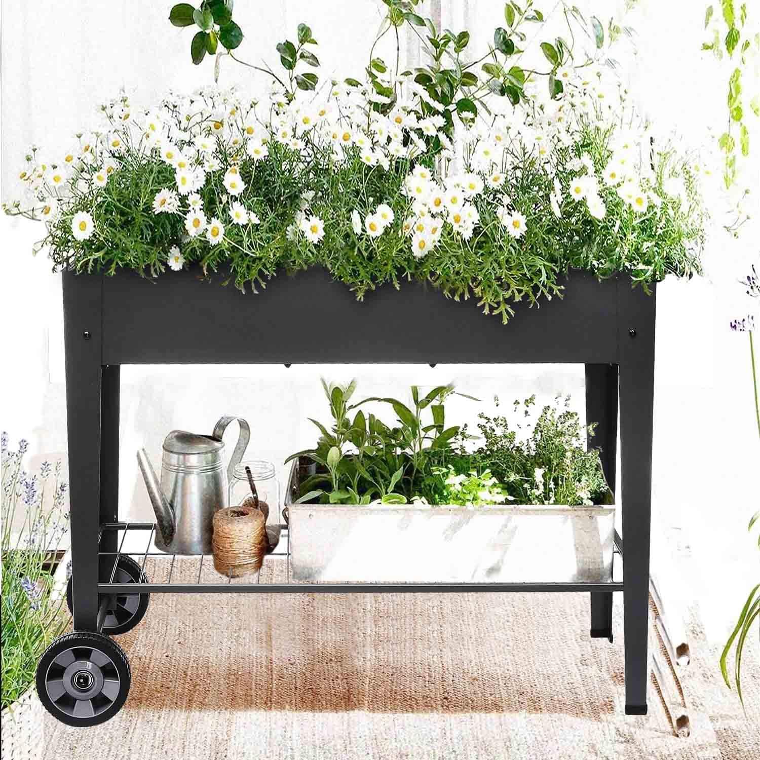 Standing Raised Garden Beds Heavy Duty Outdoor Planter Box for Functional Gardens