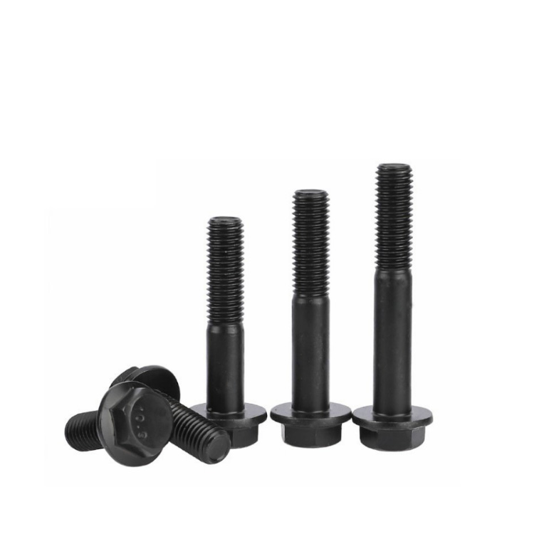 Stainless Steel Carbon Material Flange Bolts Black Oxide Zinc Finish DIN6921 M6/M8/M10 35mm Grade 8.8/10.9