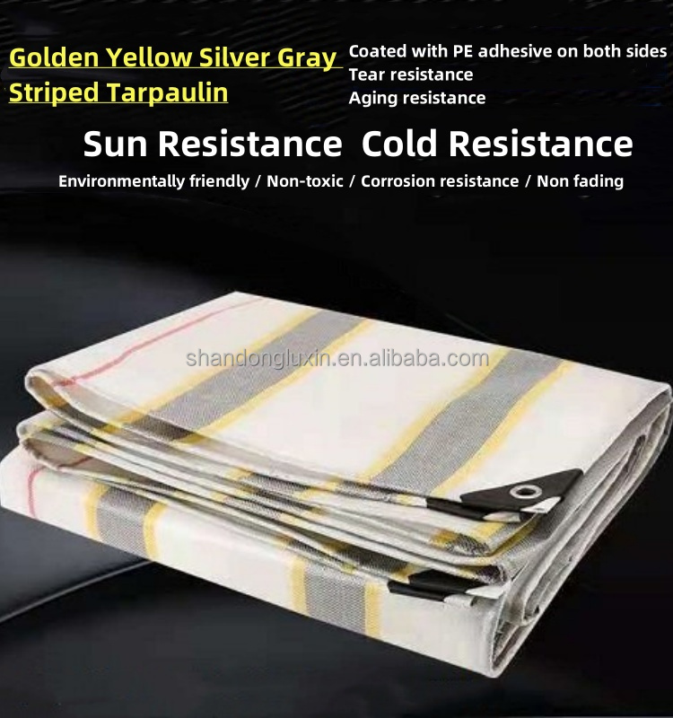 Striped Color Coated PE Tarpaulin Waterproof and Sun Blocking for Outdoor-Agriculture