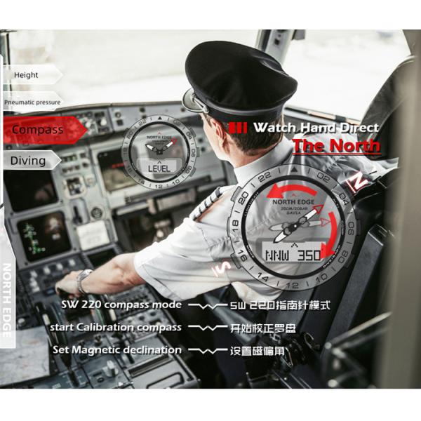 1.8In Waterproof Smart Electronic Watch 220mAh For Altitude Barometric Compass Temperature