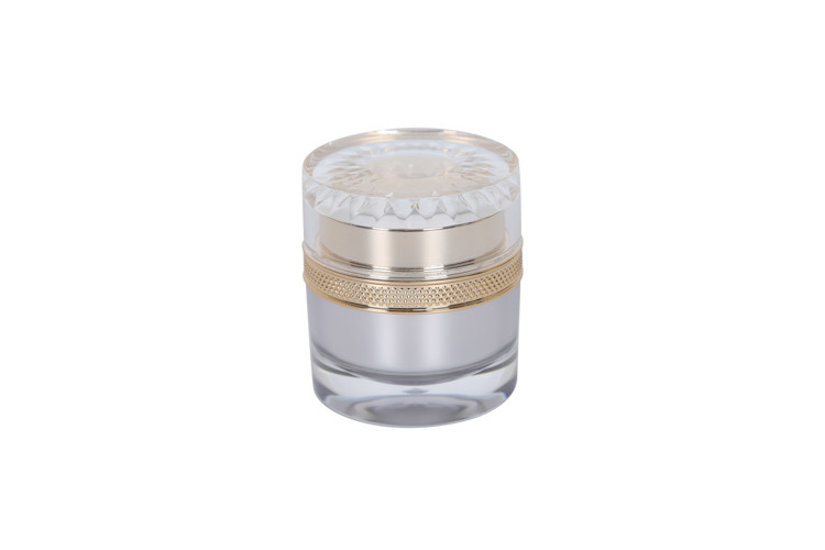 Elegant Cosmetic Personal Care Packaging Set 50g Cream Jar 30-50-100ml Acrylic Gold Pump Lotion Bottle