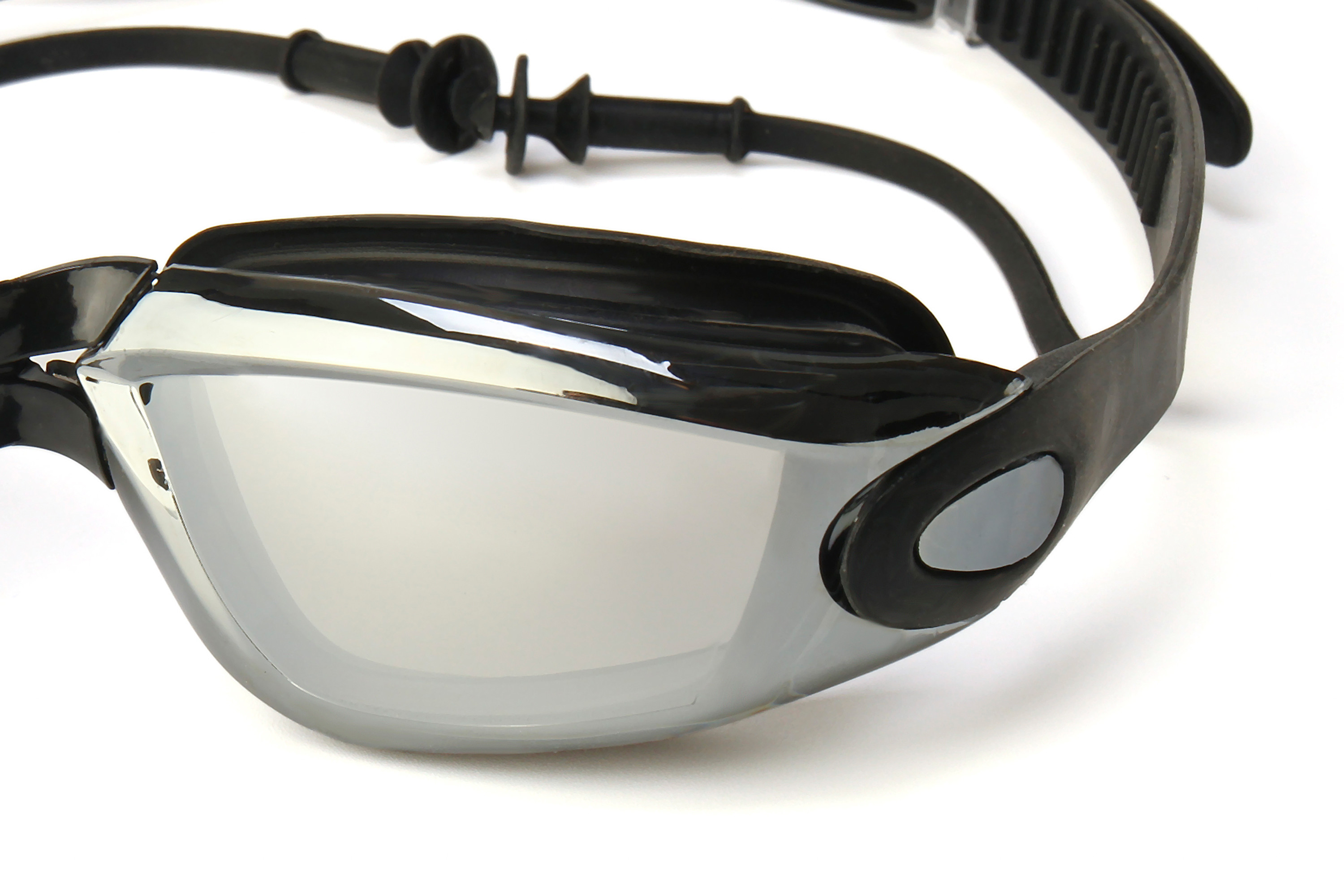 Summer Swimming Goggles Professional Anti-fog Swimming Goggles Men & Women Big Box Electroplating + Swimming Cap SilverI