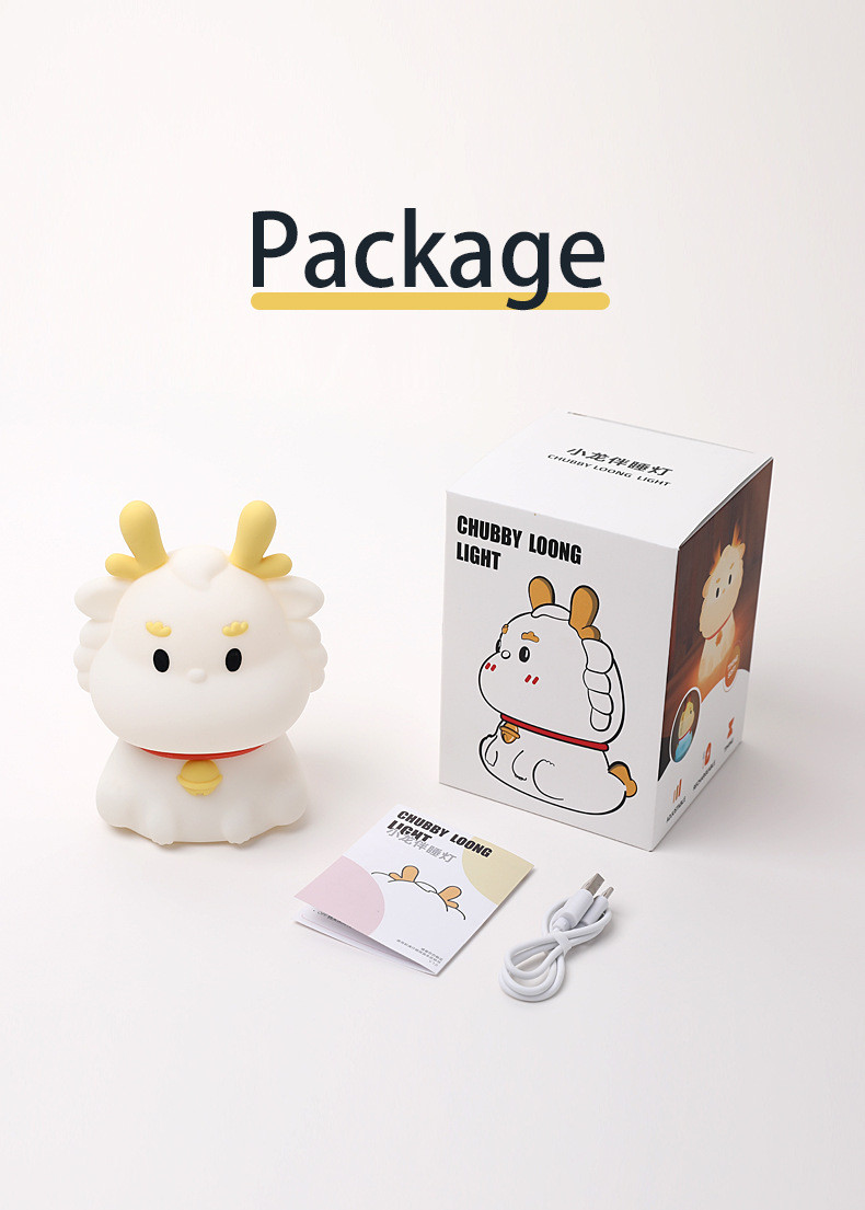 Cute Silicone Dragon Night Light Bedroom Decoration Mini Lovely Night Lamp Animals Cartoon Night Light For Kids