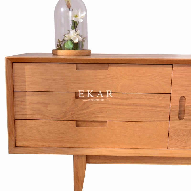 Nordic Simple Sliding Doors New Model Oak Wood Modern TV Stand