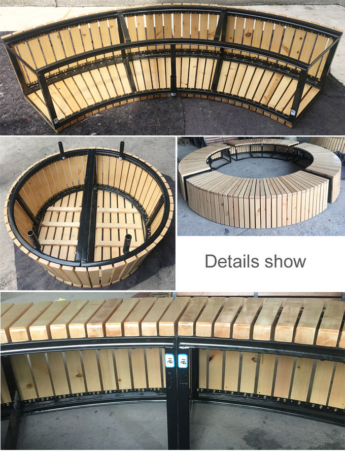 Haoyida 2900*450mm Backless Wooden Round Tree Bench