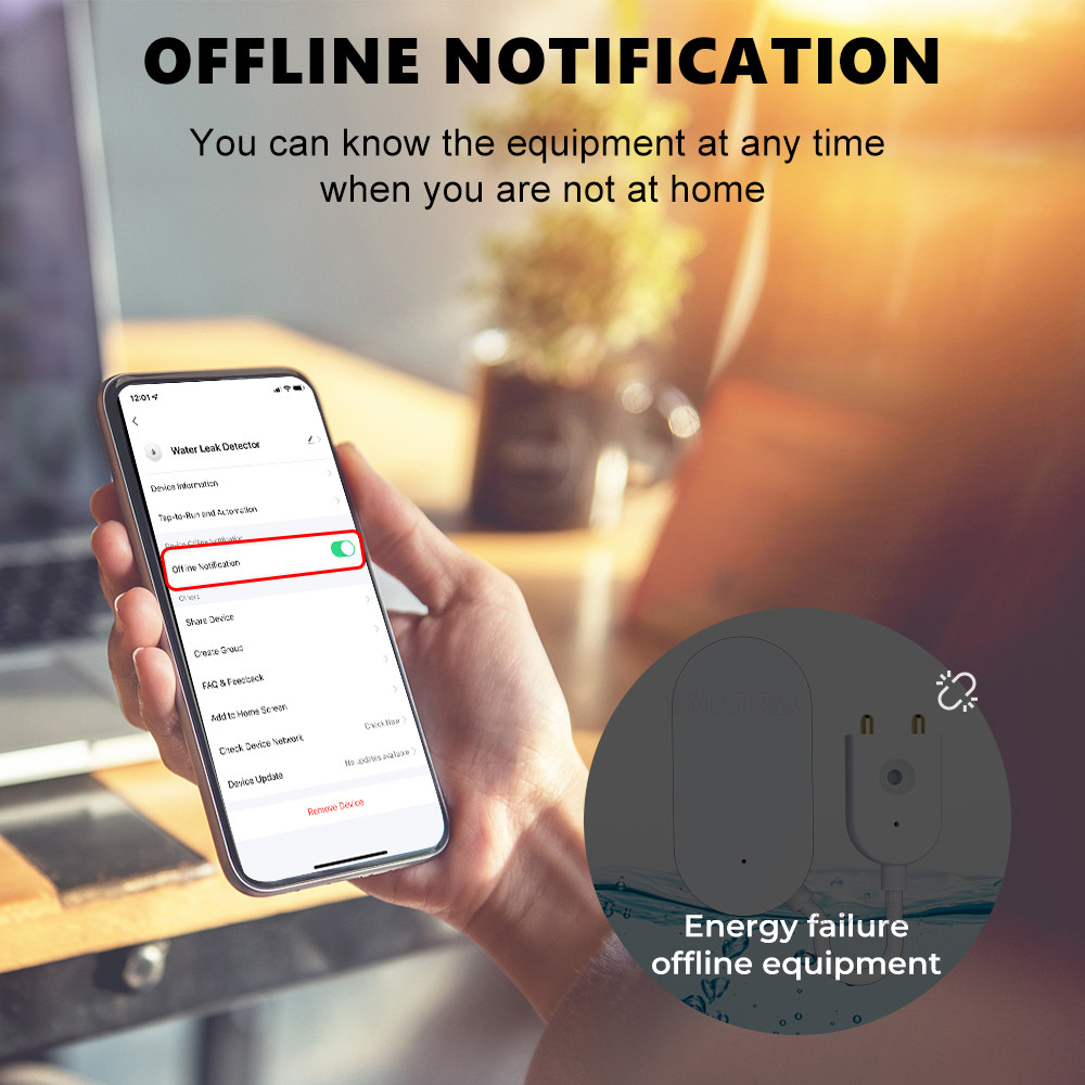 Zigbee Water Leak Sensor Smart Home Notification Alerts Water Flood Leak Alarm Home SecurityTuya Flooding Detector