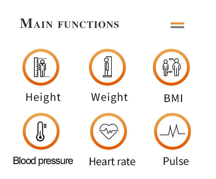 Smart digital height and weight machine Body Analysis Blood Pressure Scale For Clinic
