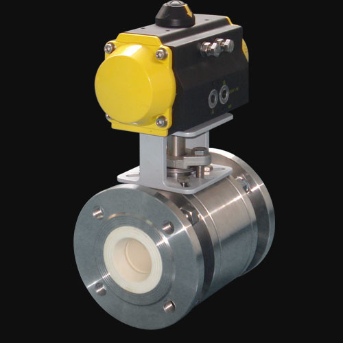 Ceramic Lined Pneumatic Ball Valve Medium Pressure Clamp Connection