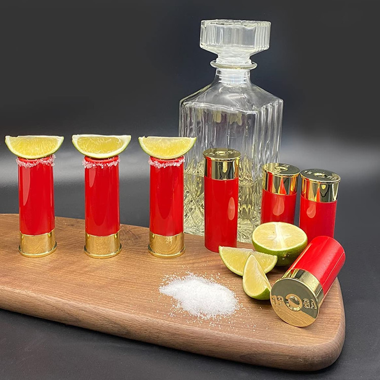 12 Gauge Shot Gun Shell Style Shot Glass Set Of 4 Plastic Shot Glasses