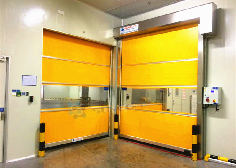 Exterior Wind Load Area High Speed Rolling Door With Absolute Encoder 1.2mm PVC