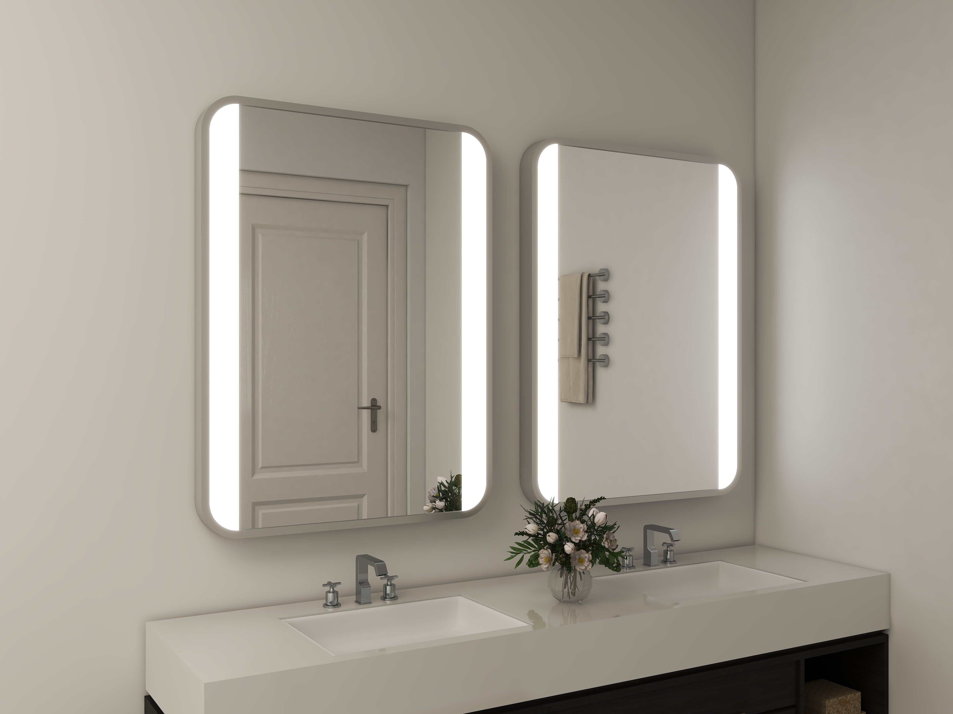 Oval Shape Modern Bathroom LED Mirror with Bluetooth Music Speaker and Smart Light
