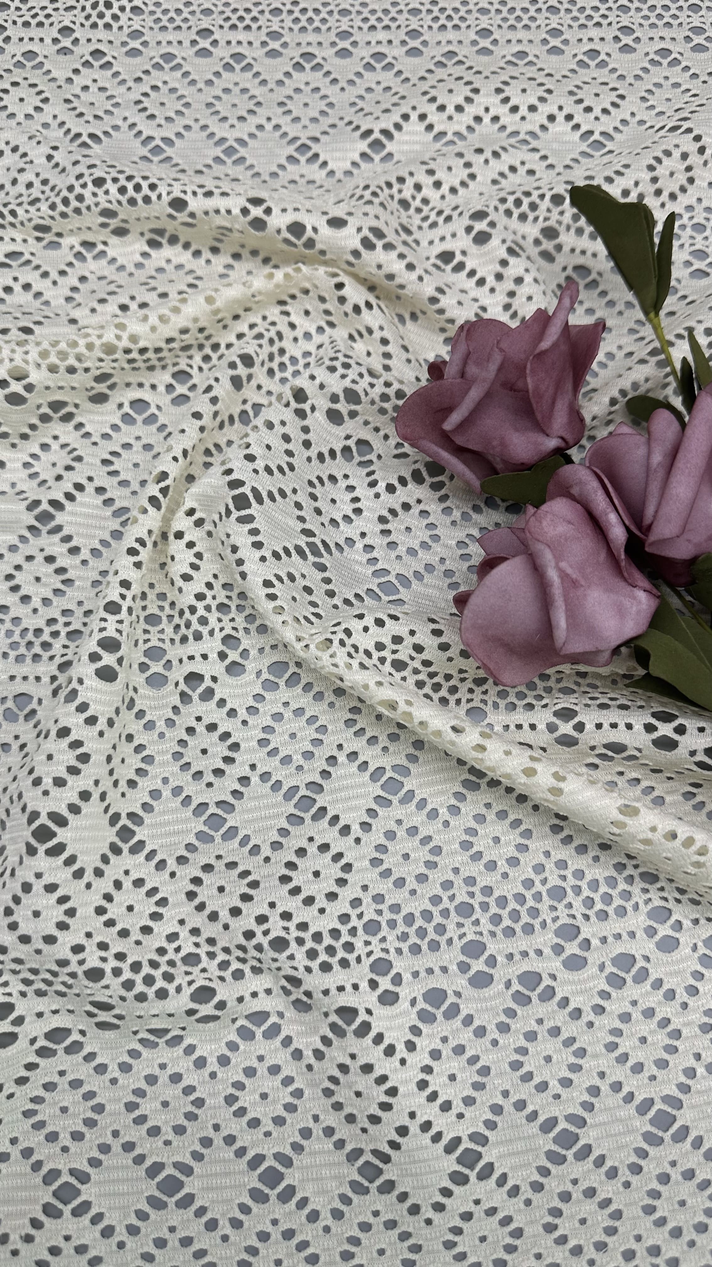 Cotton Embrroidered Fabric Knitted Hollow-up Luxury For New Collection Gowns