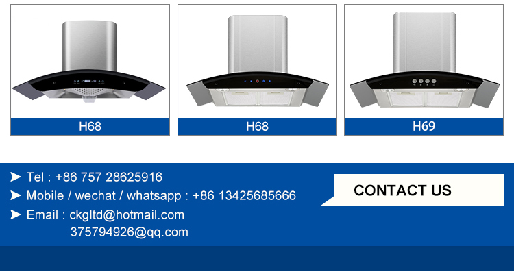 Smart Stainless Steel Glass Range Hood with App Control Low Noise Kitchen Chimney Hood