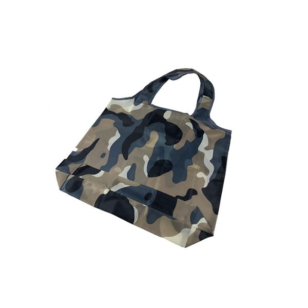 Eco Friendly Foldable Shopping Bag In Pouch Heat Transfer Printing And Logo Tag
