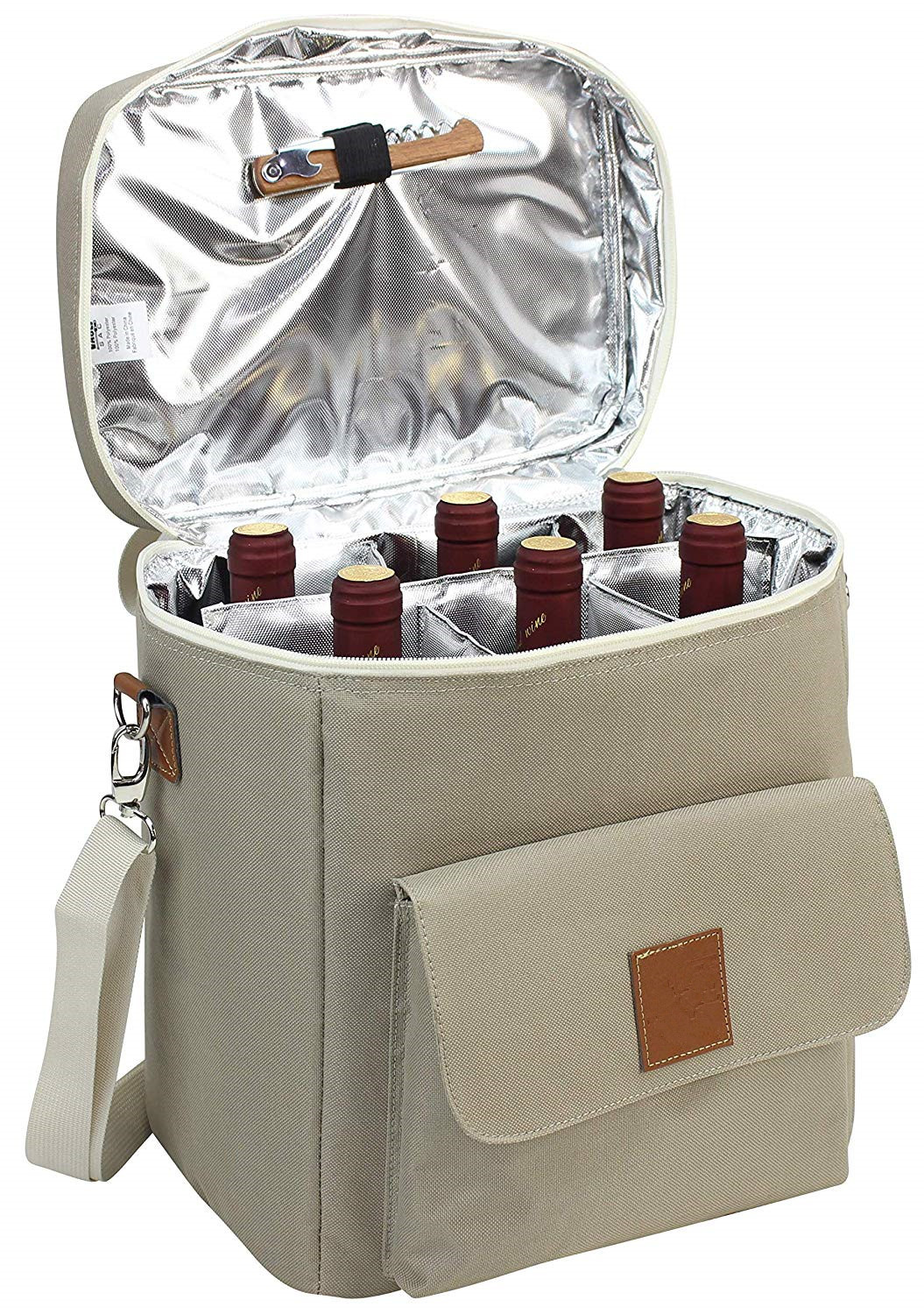 Resuable 6 Pack Beer Cooler Bag , Insulated Wine Cooler Tote Bag OEM Design