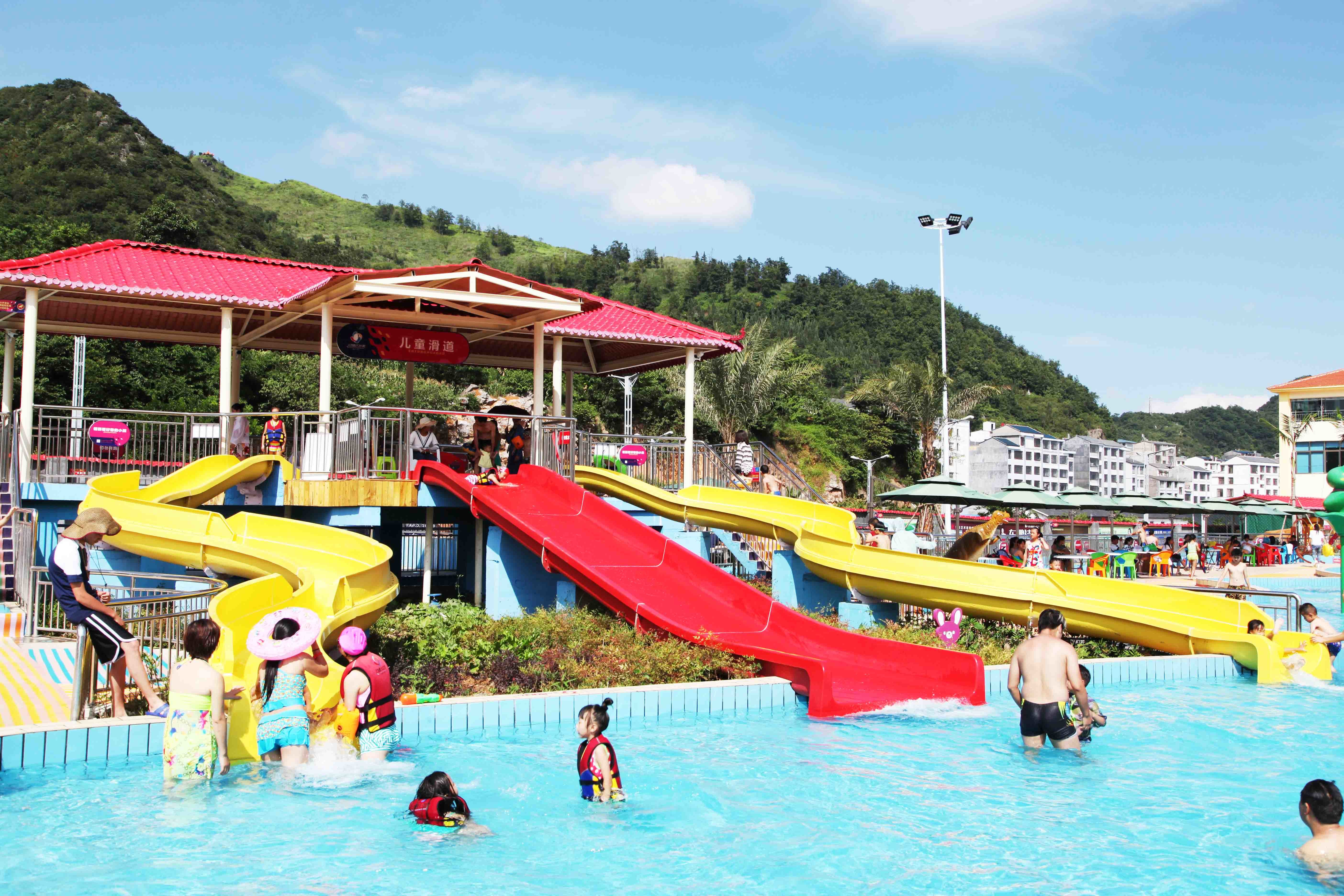 FRP Kids Combinaton Water Slide By Body Or Raft For Outdoor Water Park Construction