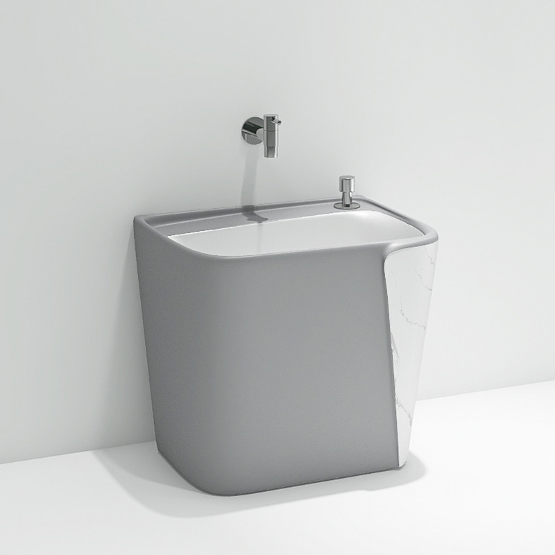 Single Hole Ceramic Mop Sink Colorful Washroom Deep Height Basins