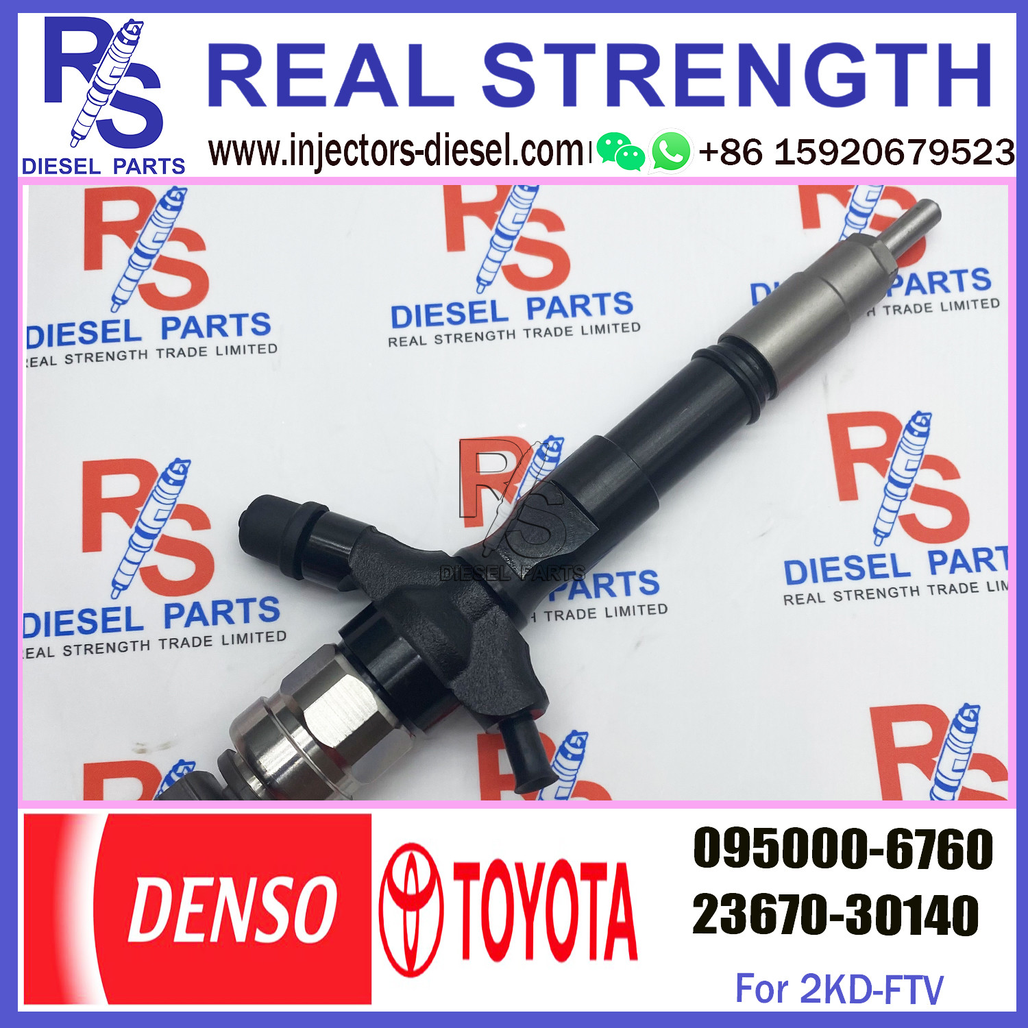 common rail injector 23670-30140 095000-6760 injector for TOYOTA 1KD-FTV, 2KD-FTV, D-4D, injector nozzle 23670-30140 095