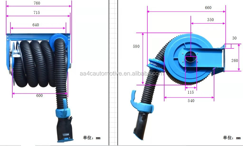 Exhaust Extraction System hose reel tumbler AA-20087604D