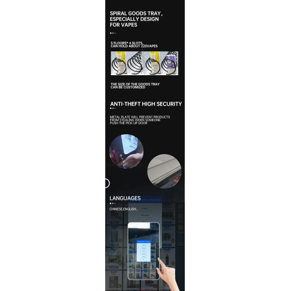 Standing Hanging 300 pcs Big Capacity Vending Machine with Nayax Card Reader Age Checker