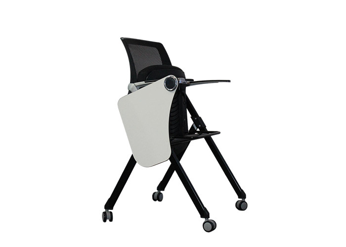 Meeting Room Backrest Mesh Training Chair With Foldable Writing Table