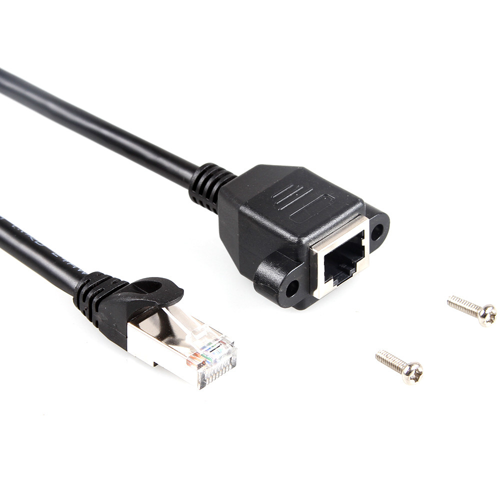Stable Cat 6a Shielded Ethernet Cable , RJ45 Extension Cable With Screw Panel Mount