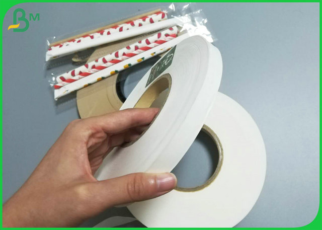 Food Grade Certification Straw Wrapping Kraft Paper 24g 28g 25mm 44mm In Rolls