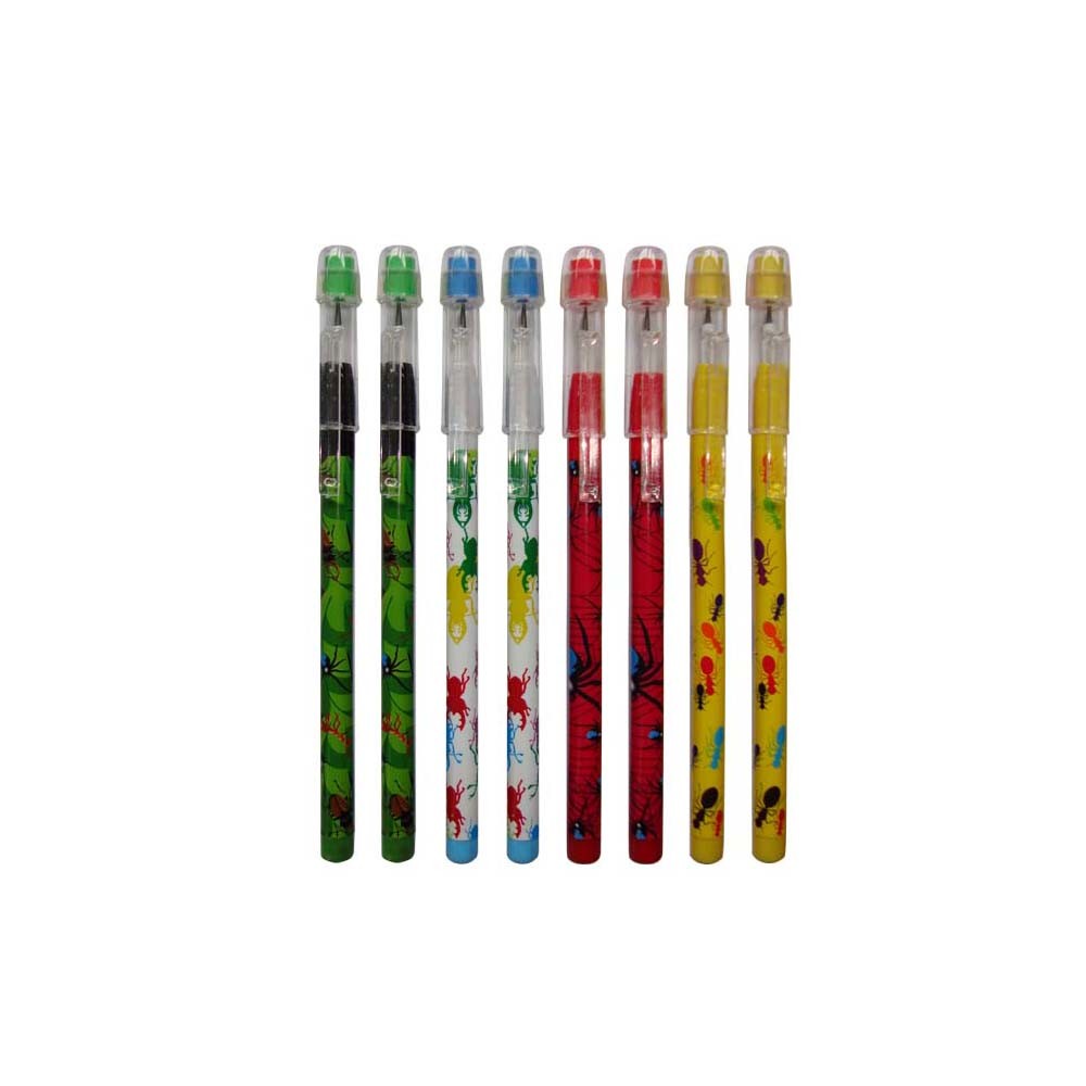Fancy plastic bullets push pencil/non-sharpening pencil/9 colors bullet pencil for kids