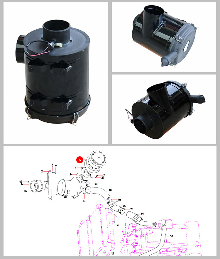MO919 B222100000545 Excavator Filter Black Rust Resistant