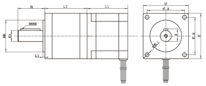 Worm Gear Nema 23 Stepper Motor 2.5Nm With Planetary Gearbox
