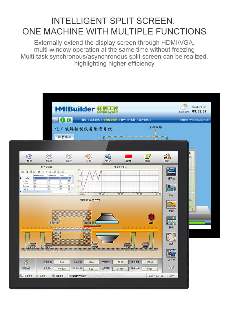 8 10 12 Inch Capacitance Industrial All In One Pc Touch Screen