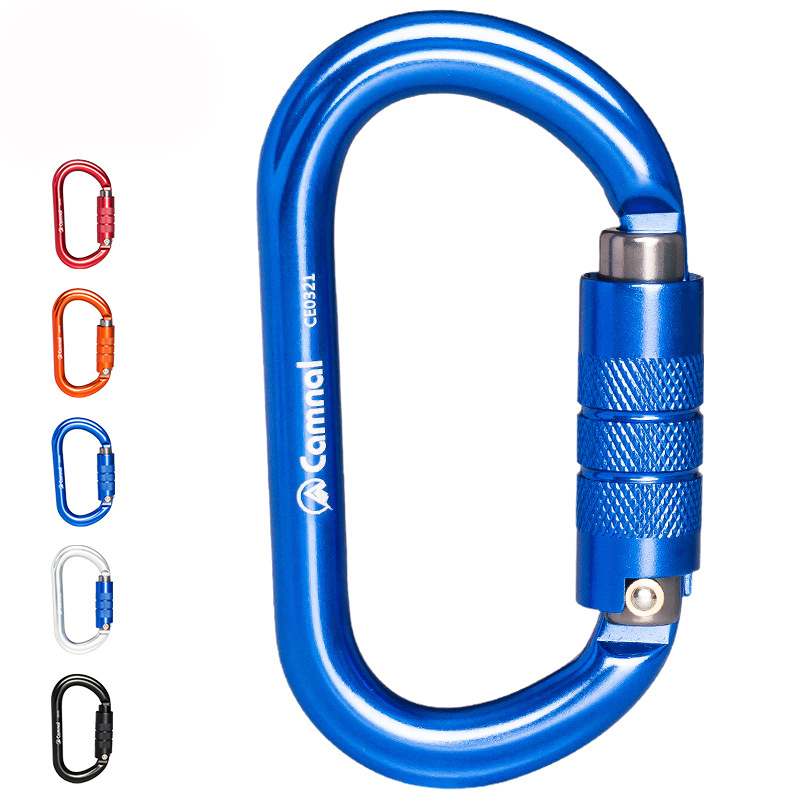 7075 Aviation Aluminum 25KN O Shape Mountain Climbing Carabiner with CE Certification