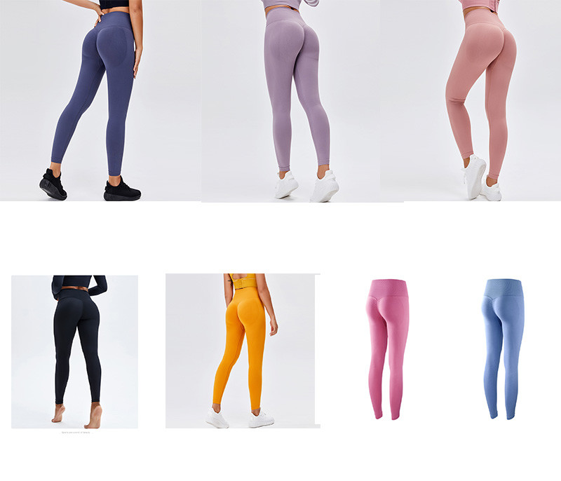 High Waisted Seamless Gym Peach Butt Lifting Leggings Nude 14 Colors S M L Size