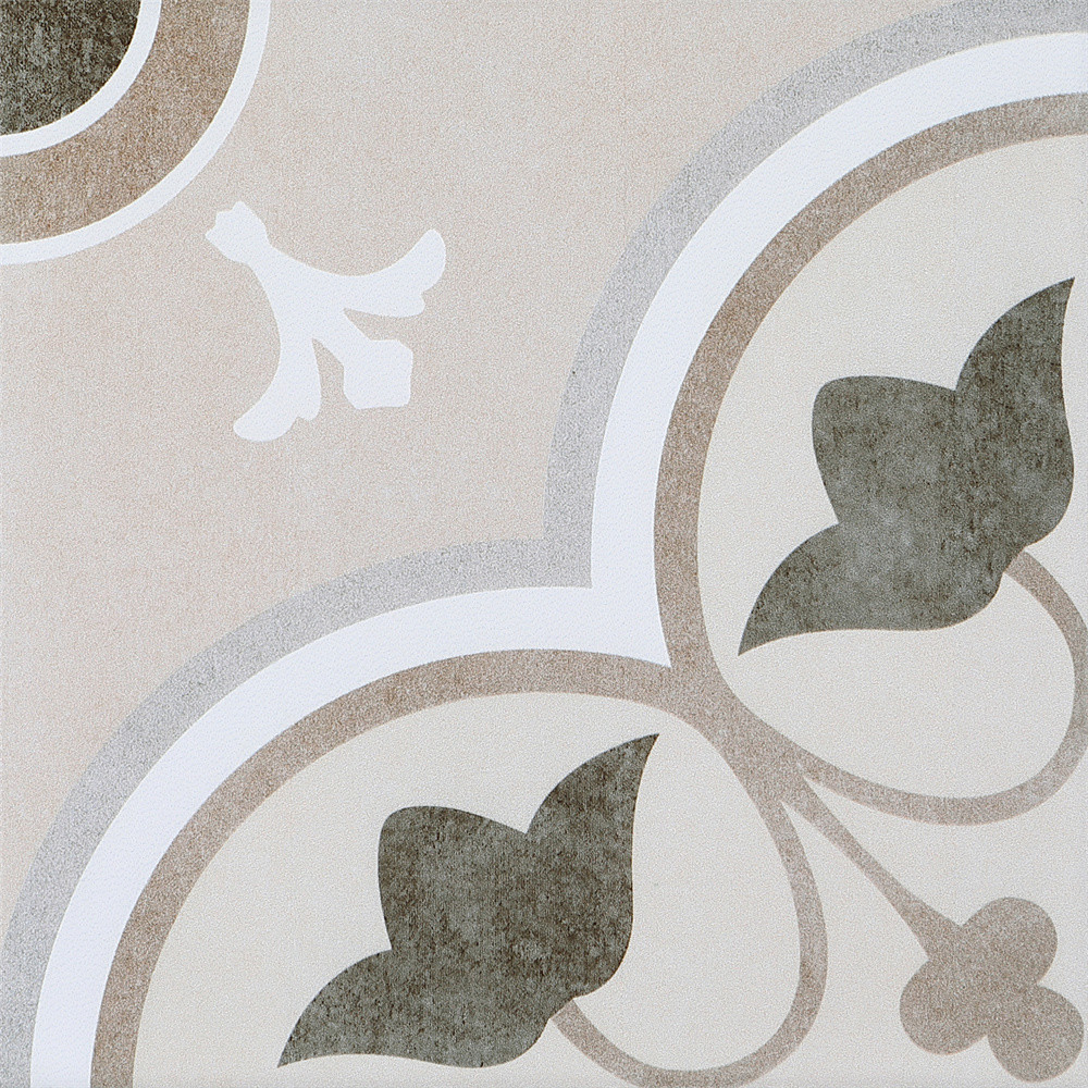 Wear-Resistant Gray Floor And Wall Floret Ceramic Rustic Tile 200x200mm And No Fade Tiles For Balcony