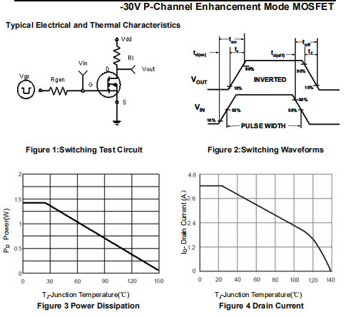 HXY3407 SOT23 Mosfet Power Transistor