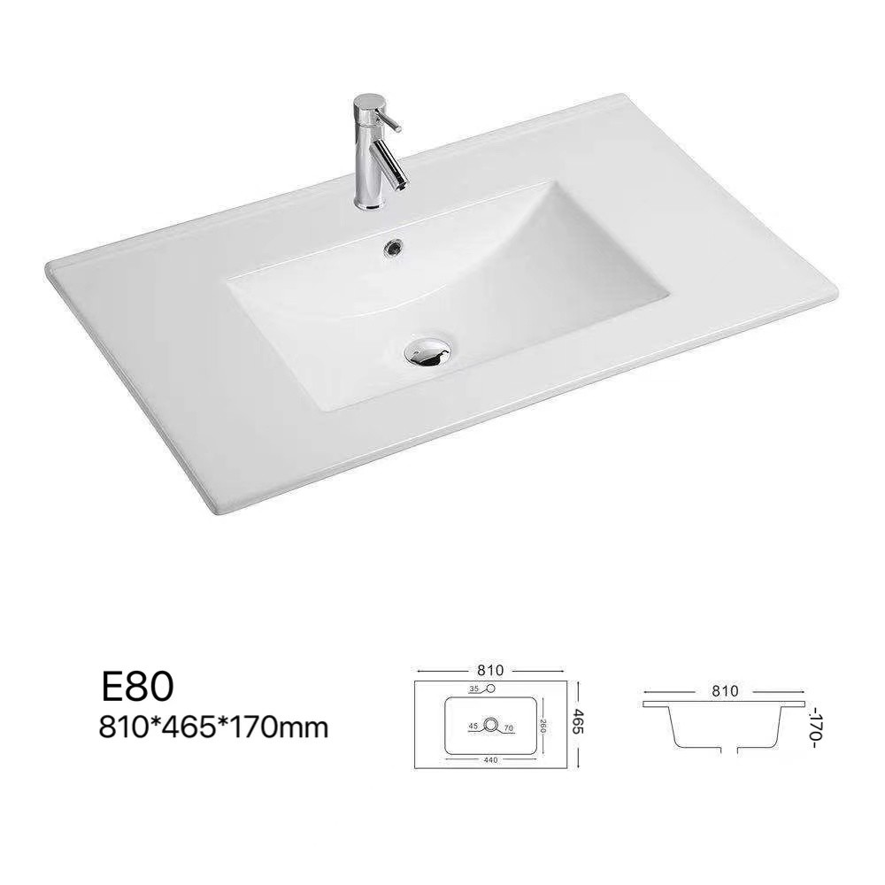 European Types Cabinet Basin Counter Top Vanity Basin Rectangular Thin Washbasin