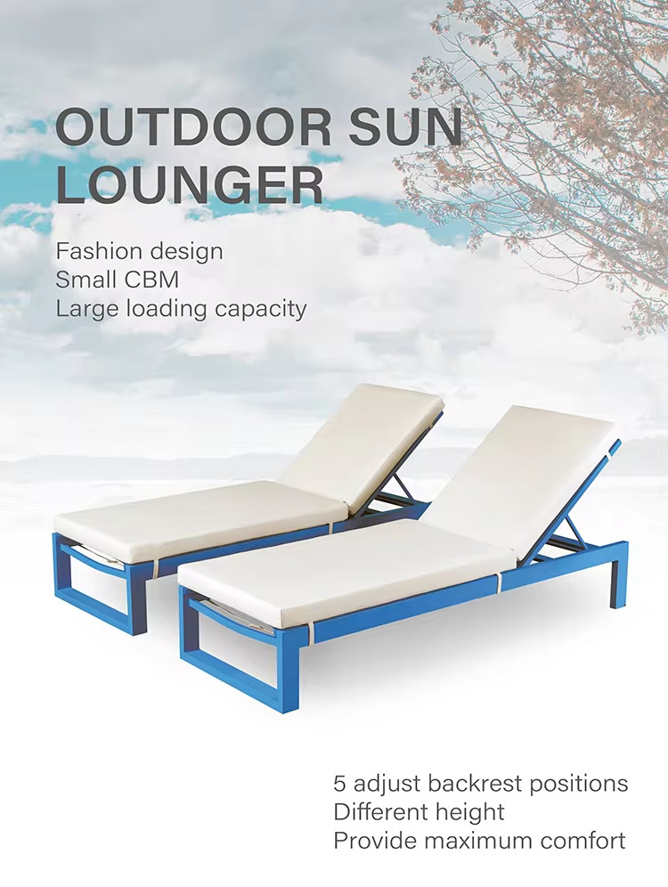 Customized Armrest Outdoor Furniture Patio Leisure Sun Beach Lounger for Relaxation