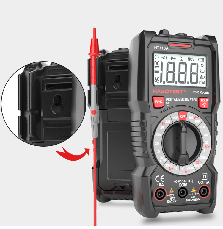 HT113C Capacitance Test Multimeter , NCV Live Wire TRMS 6000 Count Multimeter