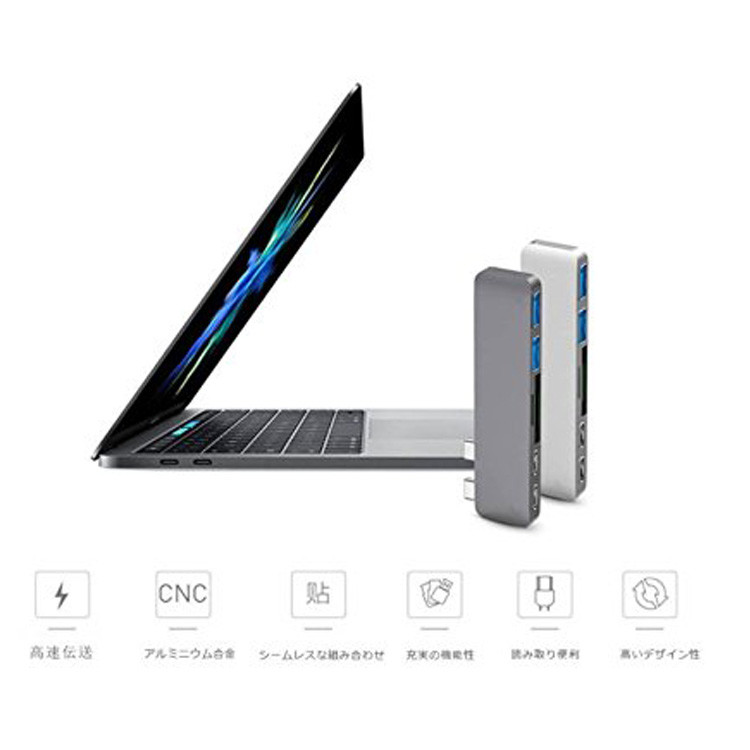 USB 3.1 Type C Hub Dual type-C USB-C HUBs Card Reader Special for Apple Macbook Pro with Thunderbolt 3