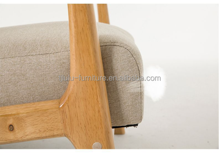 Modern Nordic Living Room Couch with Upholstered Armrest and Solid Wooden Construction