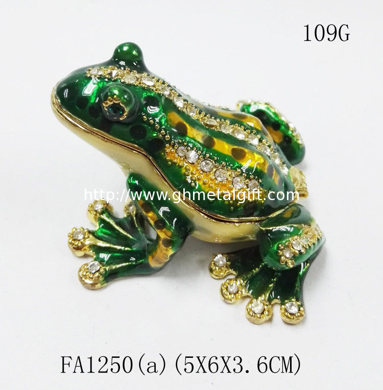 3D magnetic frog shape jewelry box party favors metal pewter frog jewelry box