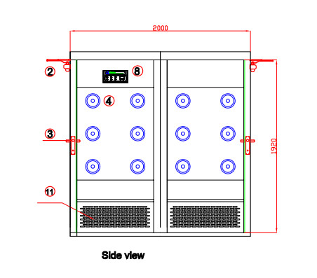 Automatic blowing Full Glass Doors SS304 Stainless Steel Air Shower for 3-4persons
