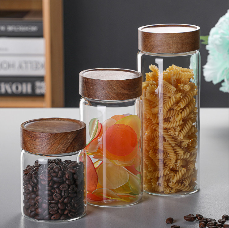 Empty Dustproof Transparent Glass Jars With Lids Eco Friendly 580ml 500pcs