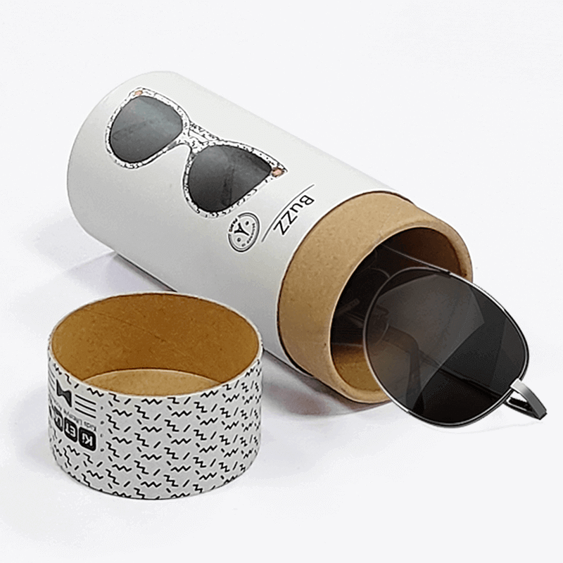 Round Craft Paper Cylinder Packaging Recyclable Cardboard Tube Gift Box With Handle