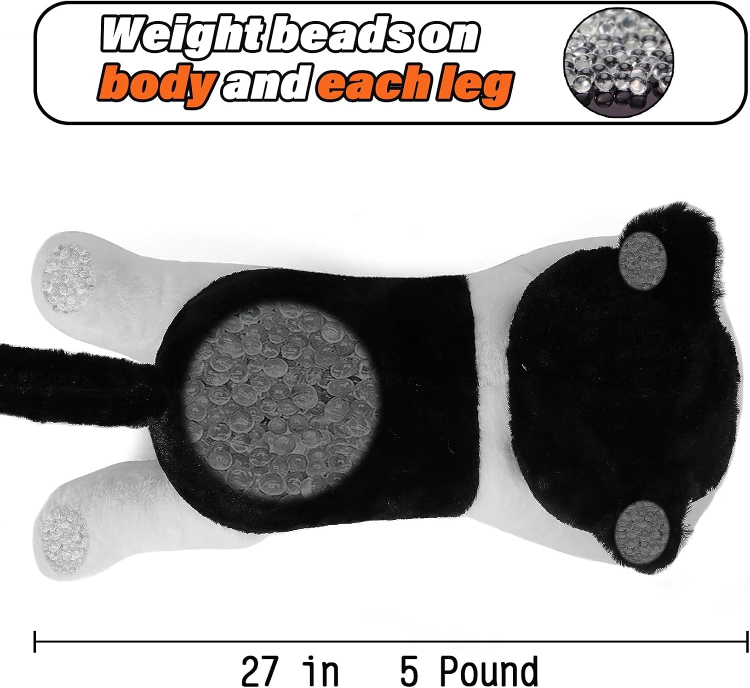 27 inches Cat Weighted stuffed animals, Cuddly Weighted Cat Plush Pillow Giant Plushie Ideal Gift for Adults & Kids