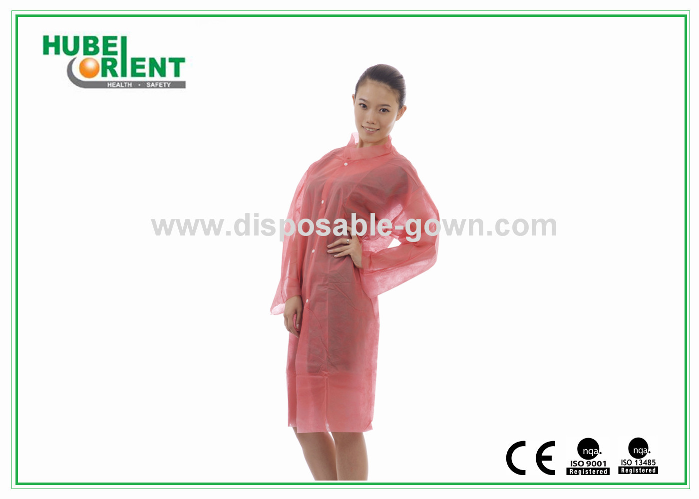 Customized Weight/Size Red PP water Resistant Disposable with snaps for factory use