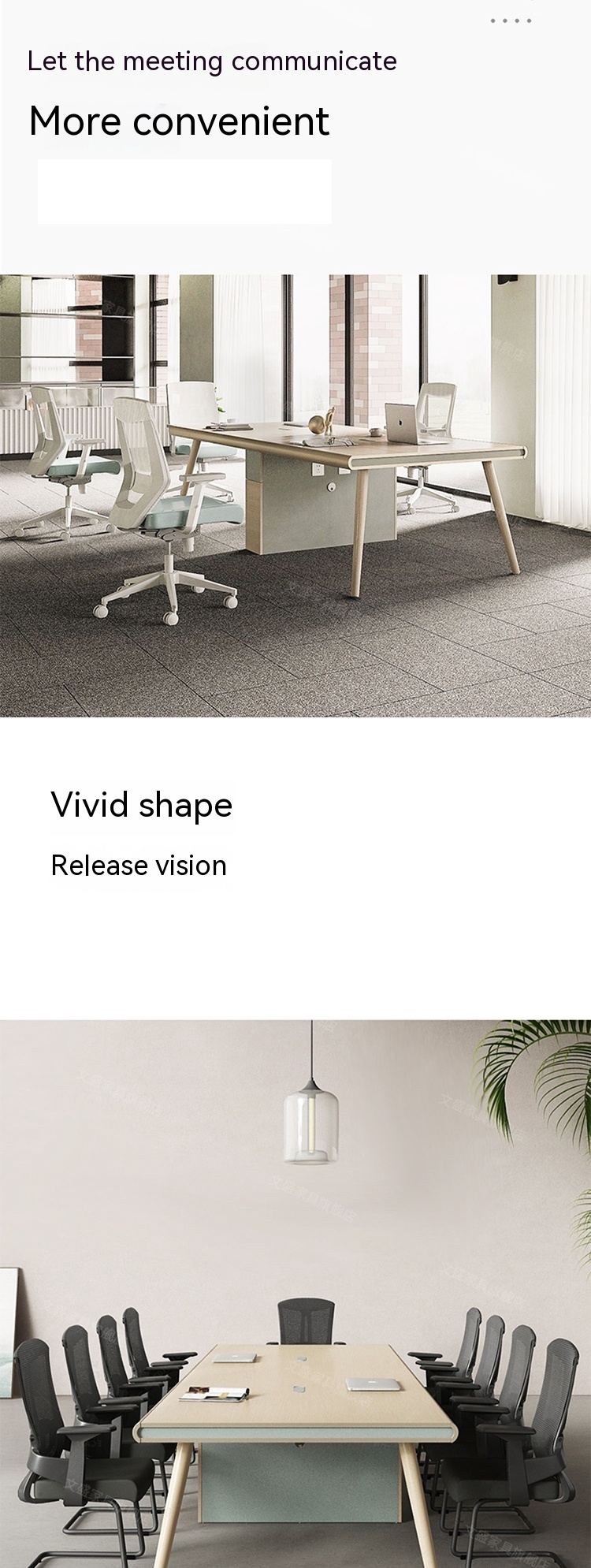 Company's Modern Meeting Room Made Perfect with Simple and Modern Conference Table
