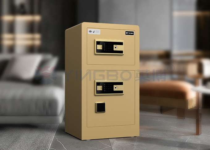 Semiconductor Fingerprint Lock Safe Box For Home Security YB/RS-80D Gold Biometric Lock Safe Box