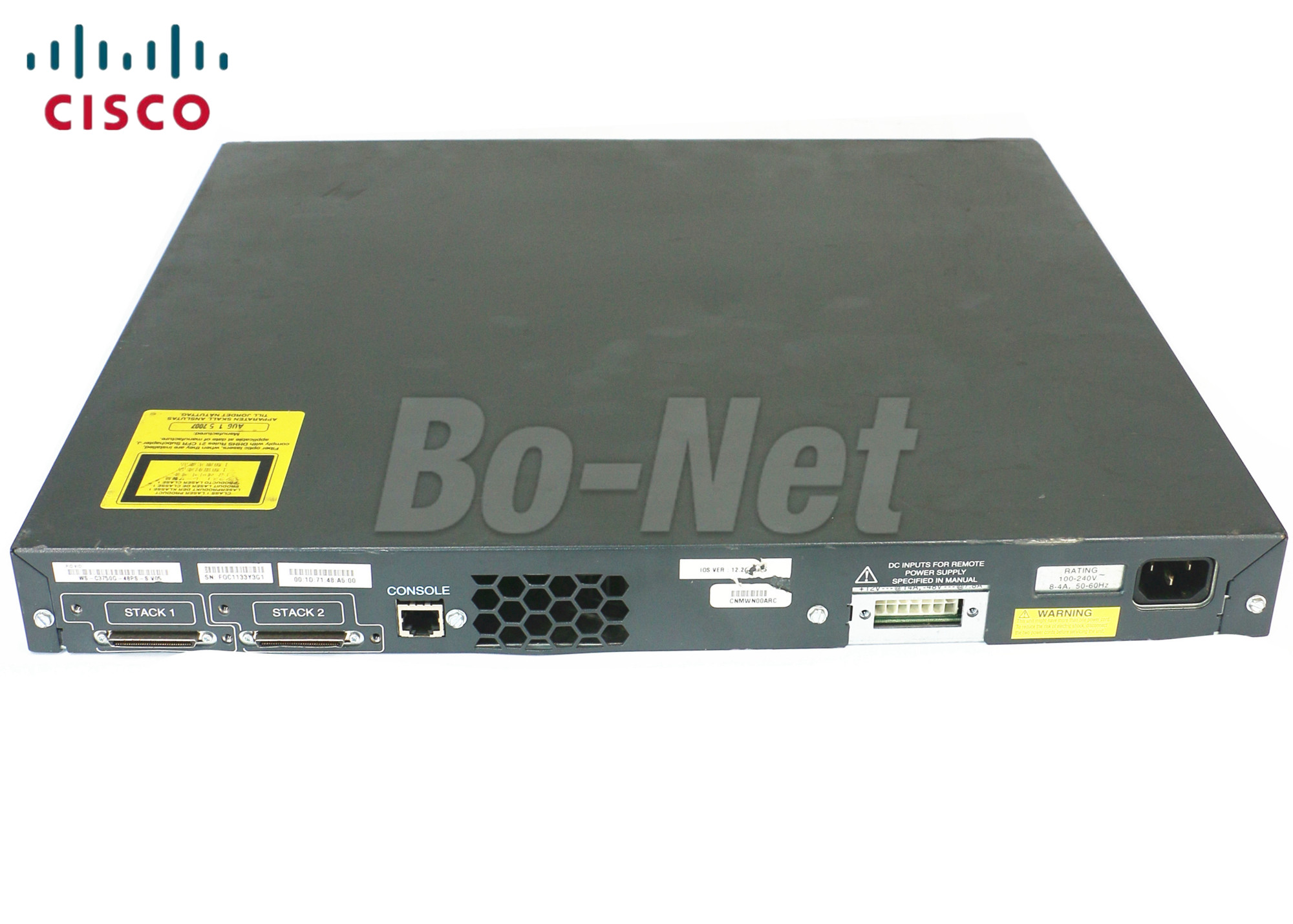 32 Gbps Used Cisco Switches WS-C3750G-48PS-E 48 Port Gigabit PoE 4 X SFP Network